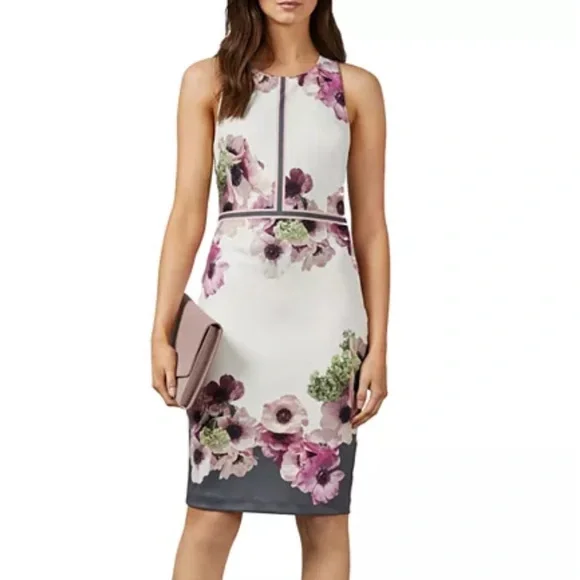 NWT Ted Baker Nanina Neapolitan Print Floral Sheath Dress size 4 - Picture 1 of 17